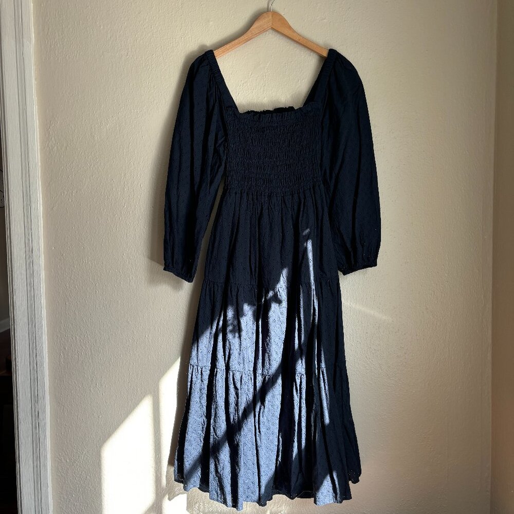 Madewell Lucie Cutout-Back Midi Dress in Blue, Size Medium